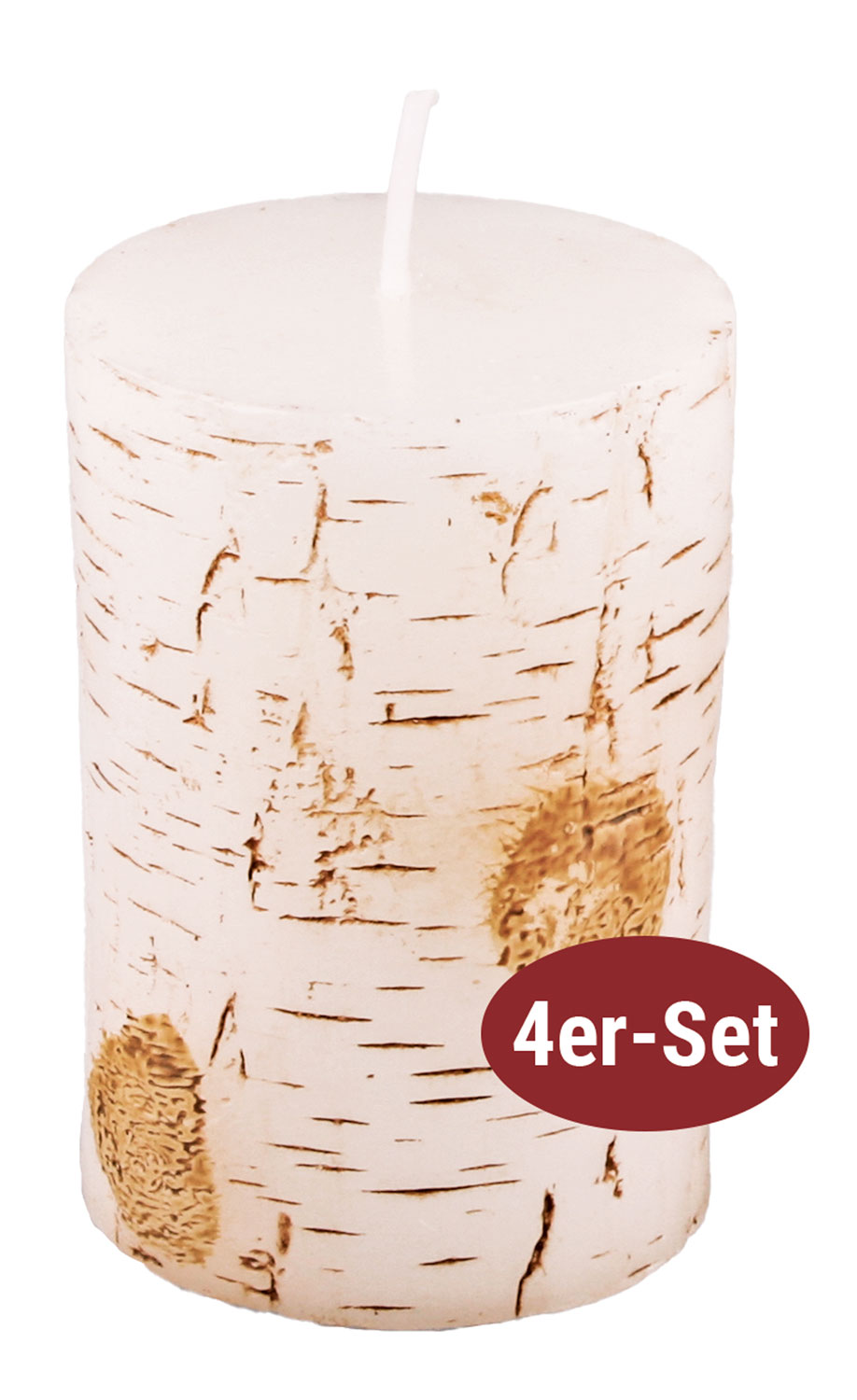 4er-Set Stumpenkerzen Birke01