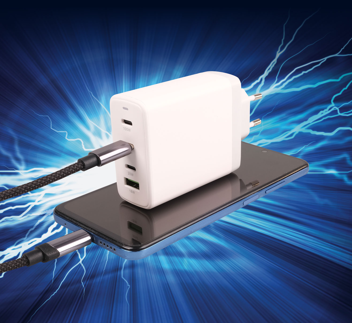 Schnellladegert 120 W mit USB-C-Ladekabel