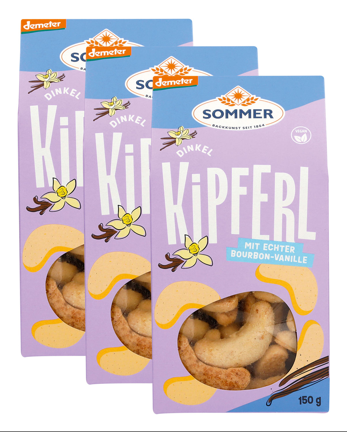 3er-Pack Sommer Dinkel Vanille-Kipferl