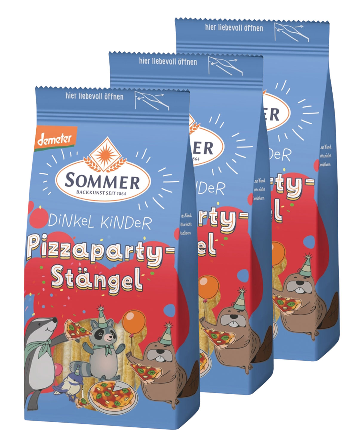 3er-Pack Sommer Dinkel Pizzaparty Stngel