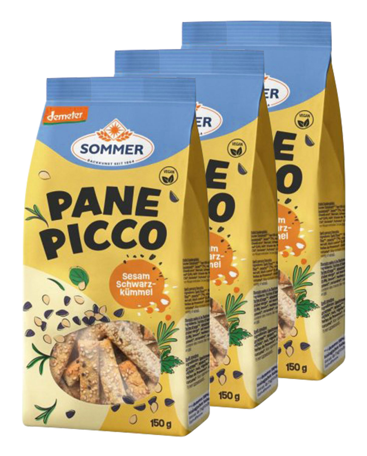 3er-Pack Sommer Pane Picco, Sesam & Schwarzkmmel
