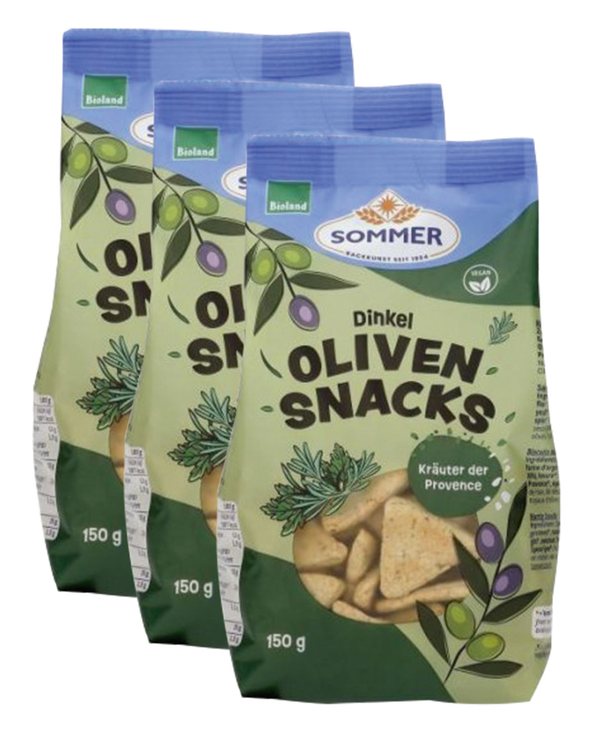 3er-Pack Sommer Dinkel Oliven-Snack Kruter der Provence