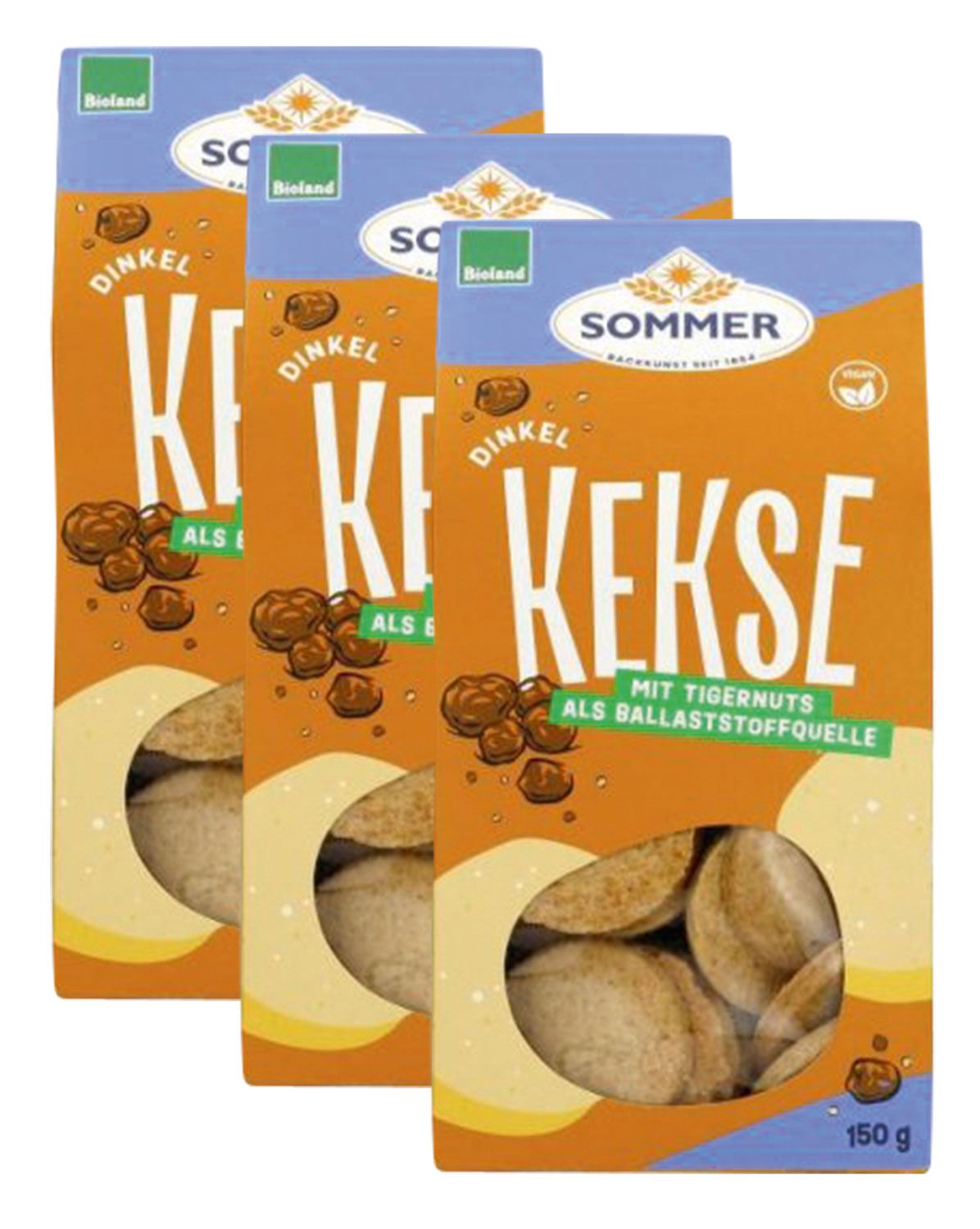 3er-Pack Sommer Dinkel Erdmandel Kekse