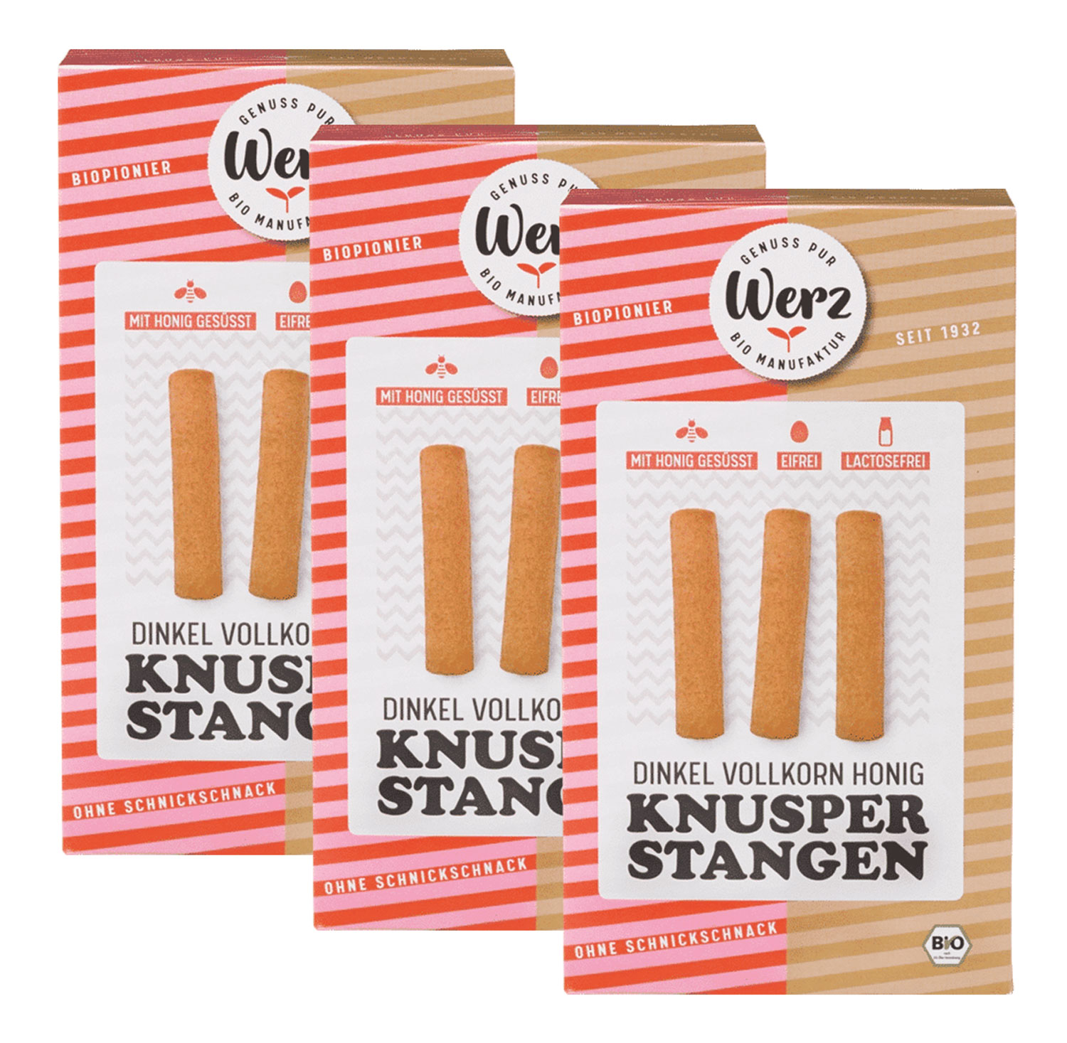 3er-Pack Werz Honig Knusperstangen