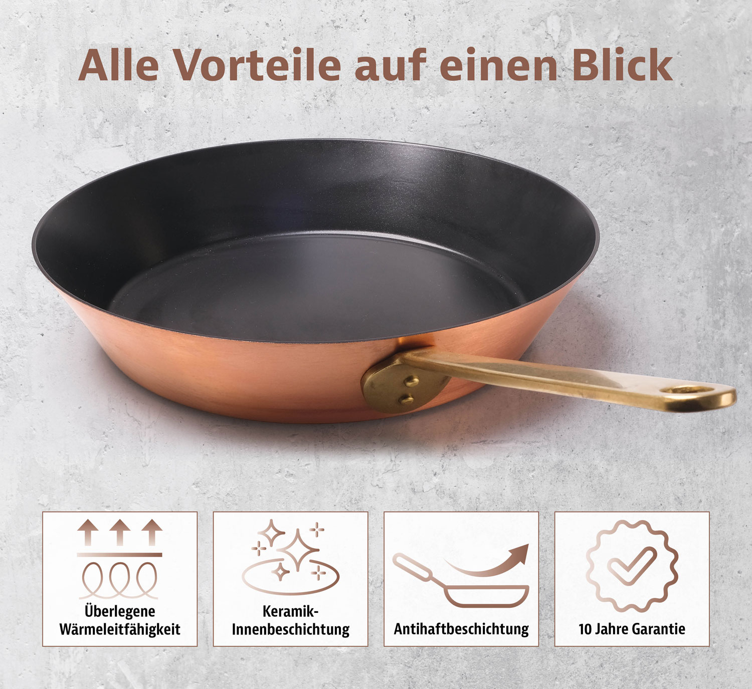 Kupfermanufaktur Weyersberg Kupfer-Stielpfanne, Designlinie Keramik01