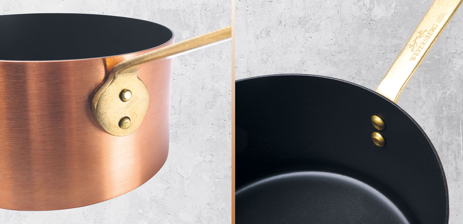 Kupfermanufaktur Weyersberg Kupfer-Stielkasserolle, Designlinie Keramik05