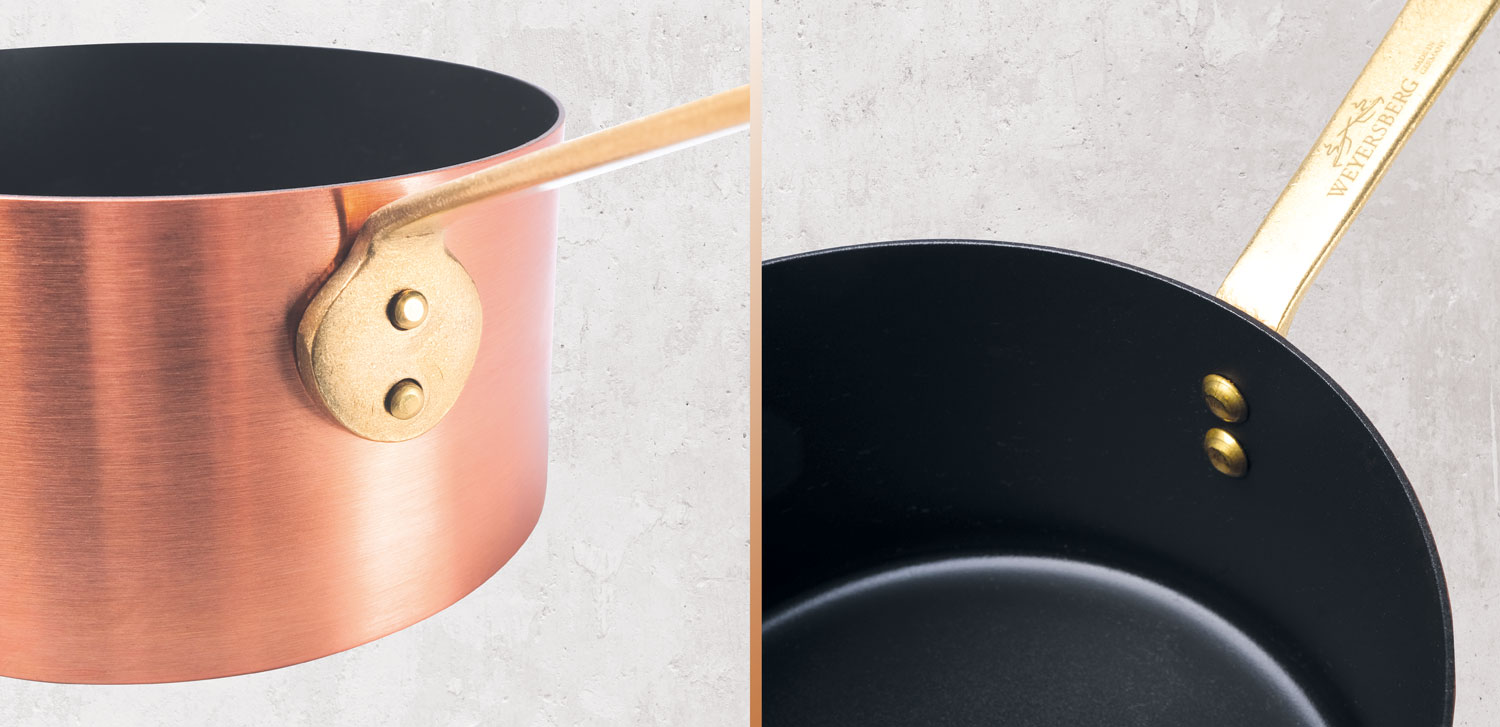 Kupfermanufaktur Weyersberg Kupfer-Stielkasserolle, Designlinie Keramik05