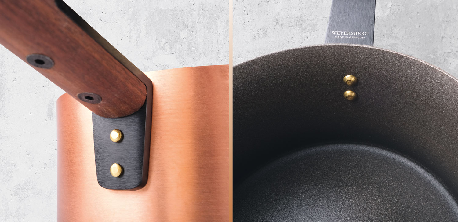 Kupfermanufaktur Weyersberg Kupfer-Stielkasserolle, Designlinie Chrom-Noir04