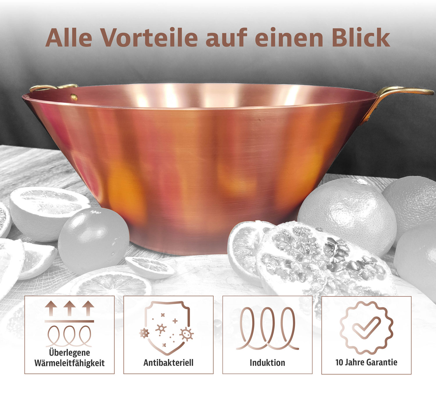 Kupfermanufaktur Weyersberg Kupfer-Marmeladentopf mit Griffen,  39 cm01