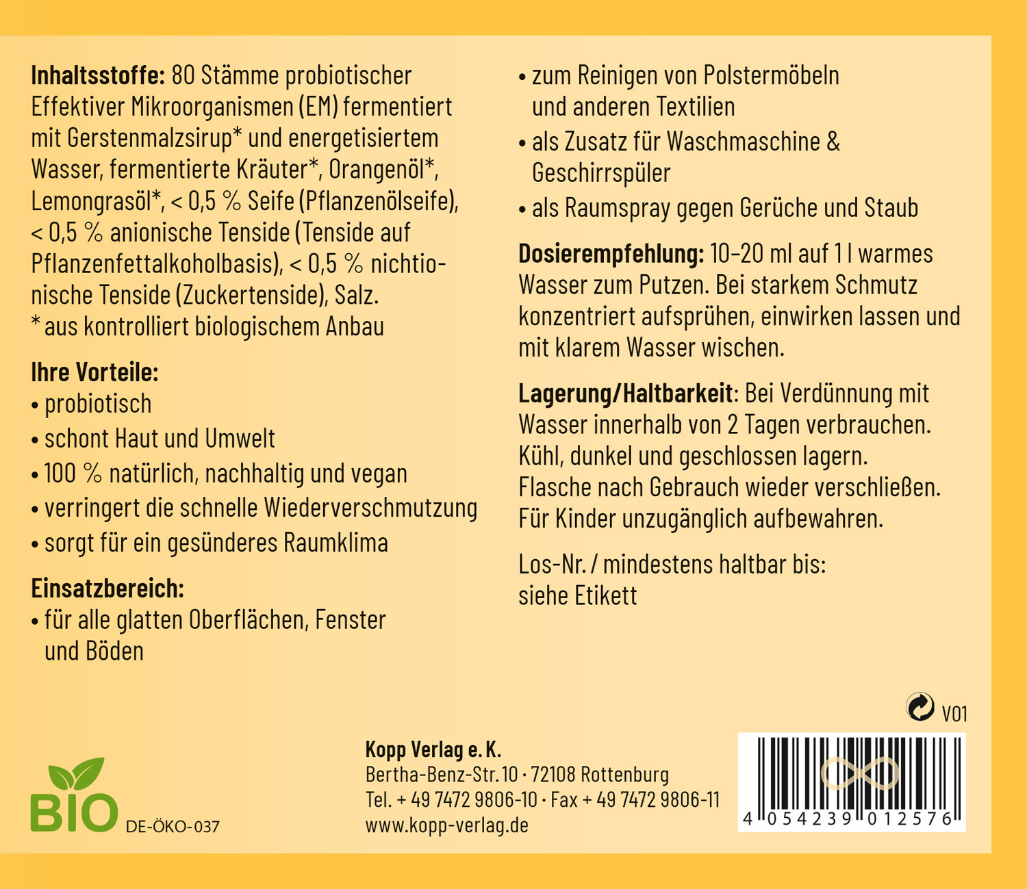 Kopp Probiotischer Allzweckreiniger & Raumspray - Bio02