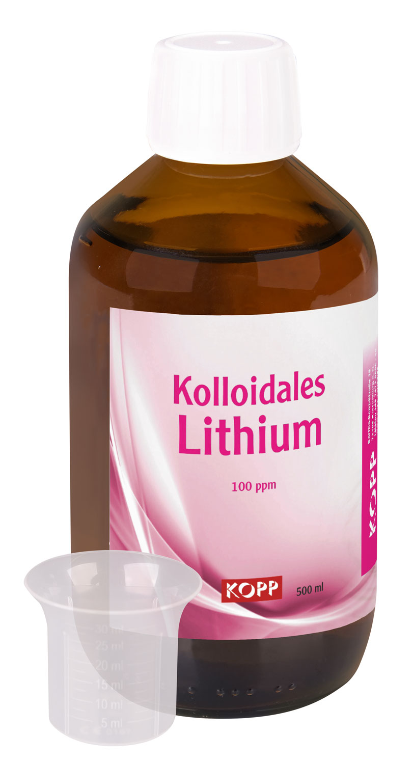 Kolloidales Lithium - Konzentration 100 ppm / 1 mg Lithium je 10 ml / hochrein