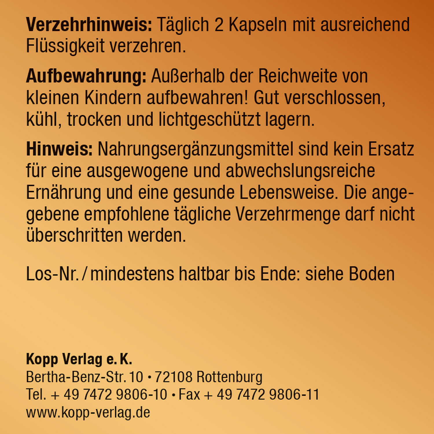 Kopp Vital   Taurin / 1000 mg / 240 Kapseln03