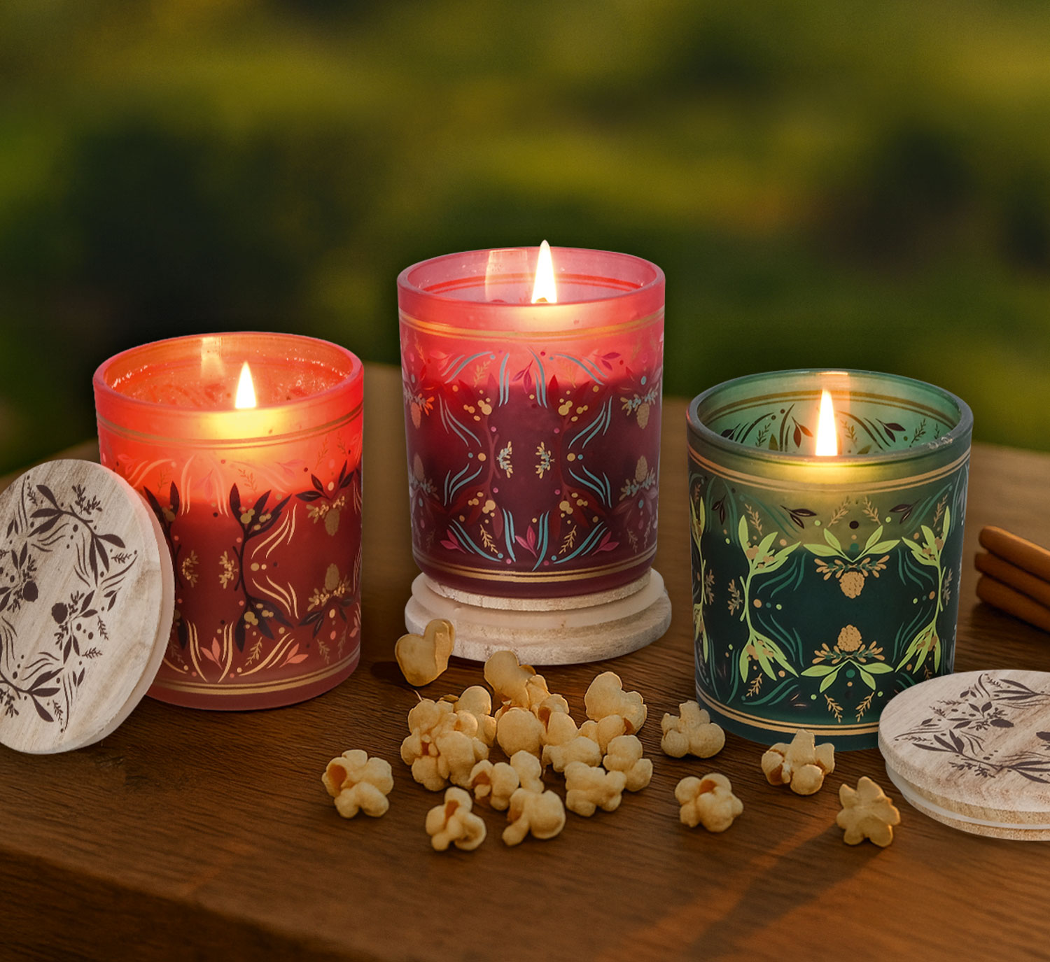  3er-Set Kerzen im Glas Duftzauber  