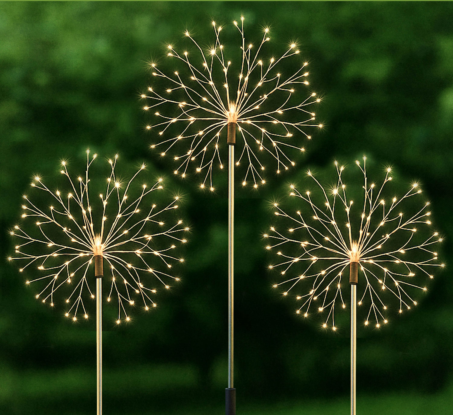 3er-Pack LED-Gartenstecker Pusteblume