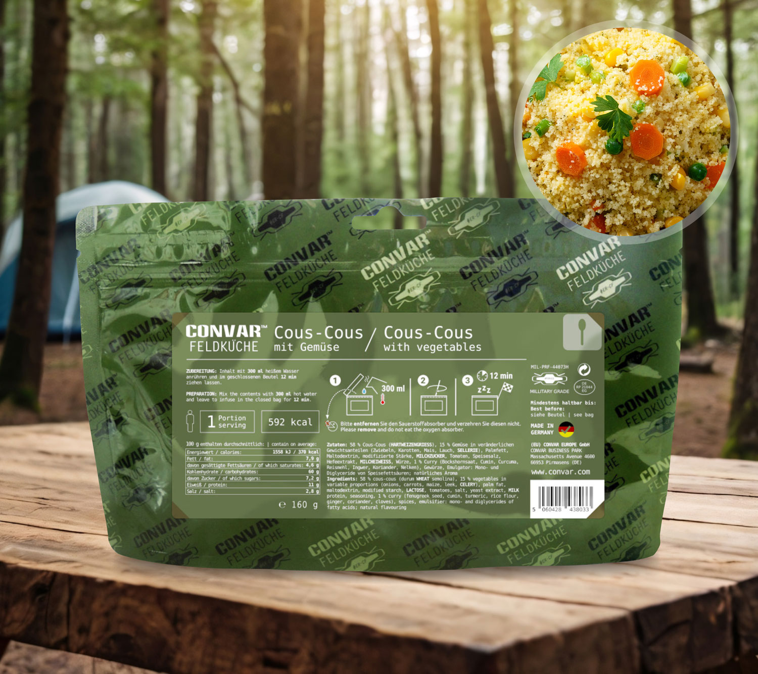  Convar Feldkche Cous-Cous mit Gemse 