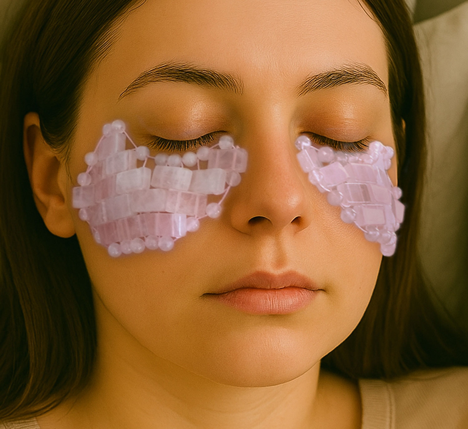 2er-Pack Rosenquarz-Augenpads