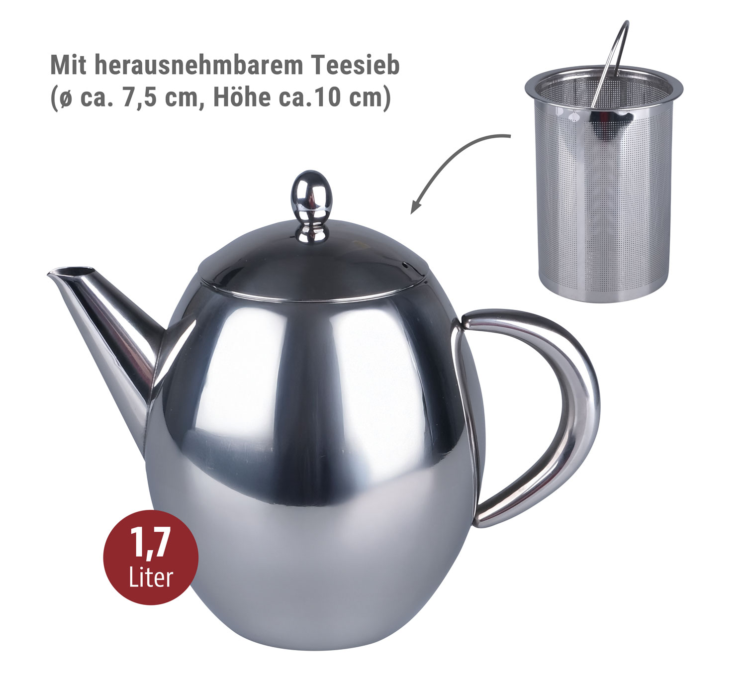  Edelstahl-Teekanne mit Sieb 01