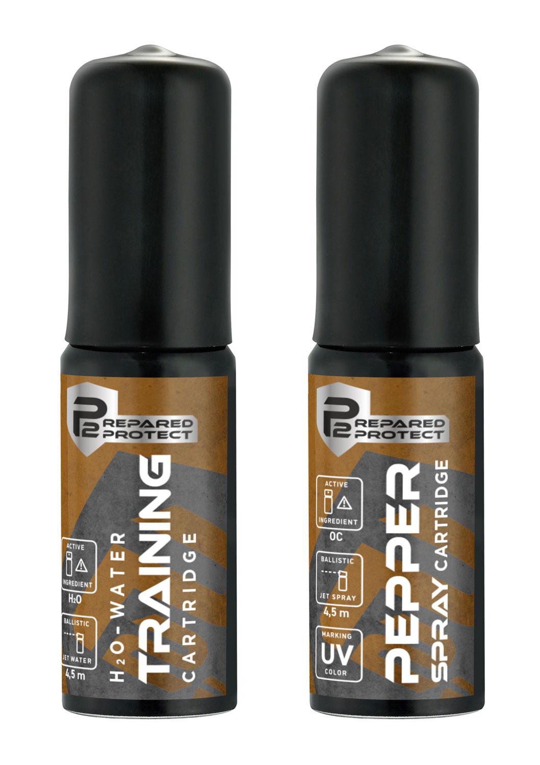 2er-Set P2P Trainingskartusche + P2P Pfefferspray Kartusche