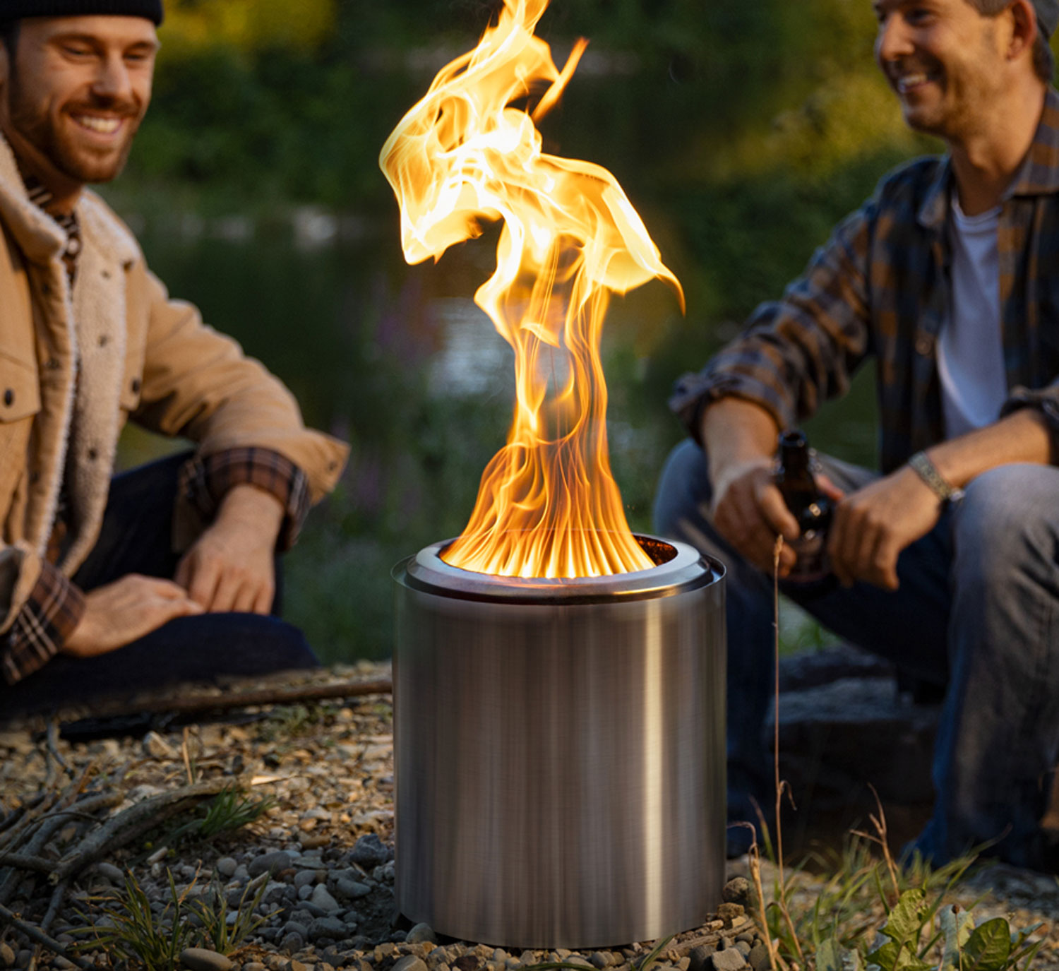 Feuertonne Midi aus Edelstahl