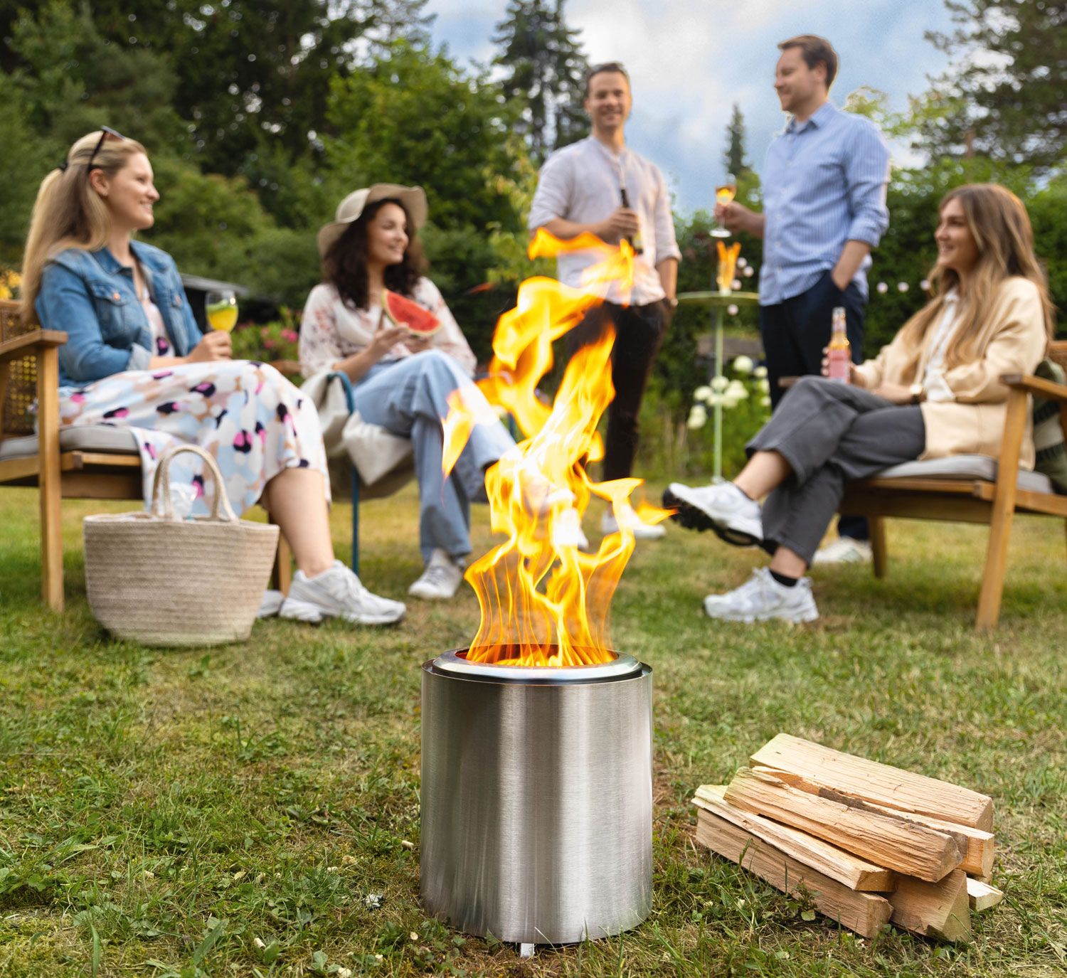 Feuertonne Midi aus Edelstahl02