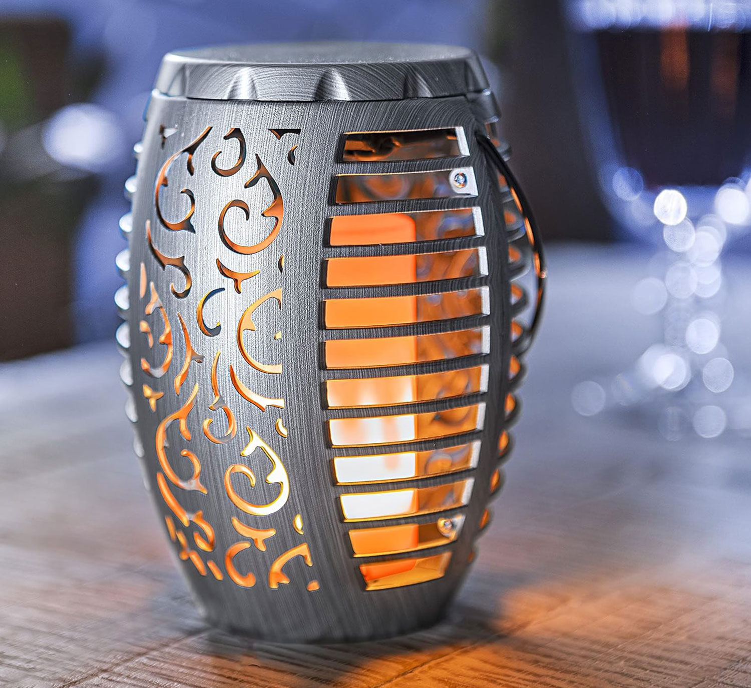 2er-Pack Solar-Gartenstecker Flame02