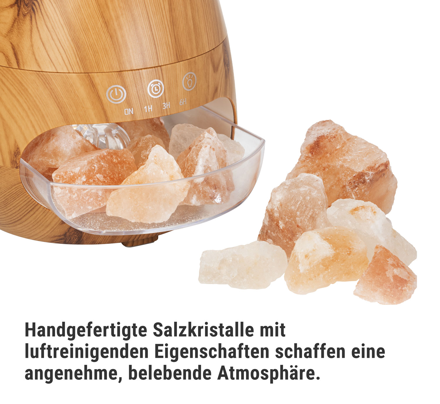 3-in-1 Aroma-Diffuser und Luftbefeuchter mit Salzkristall-Licht - Wie neu01