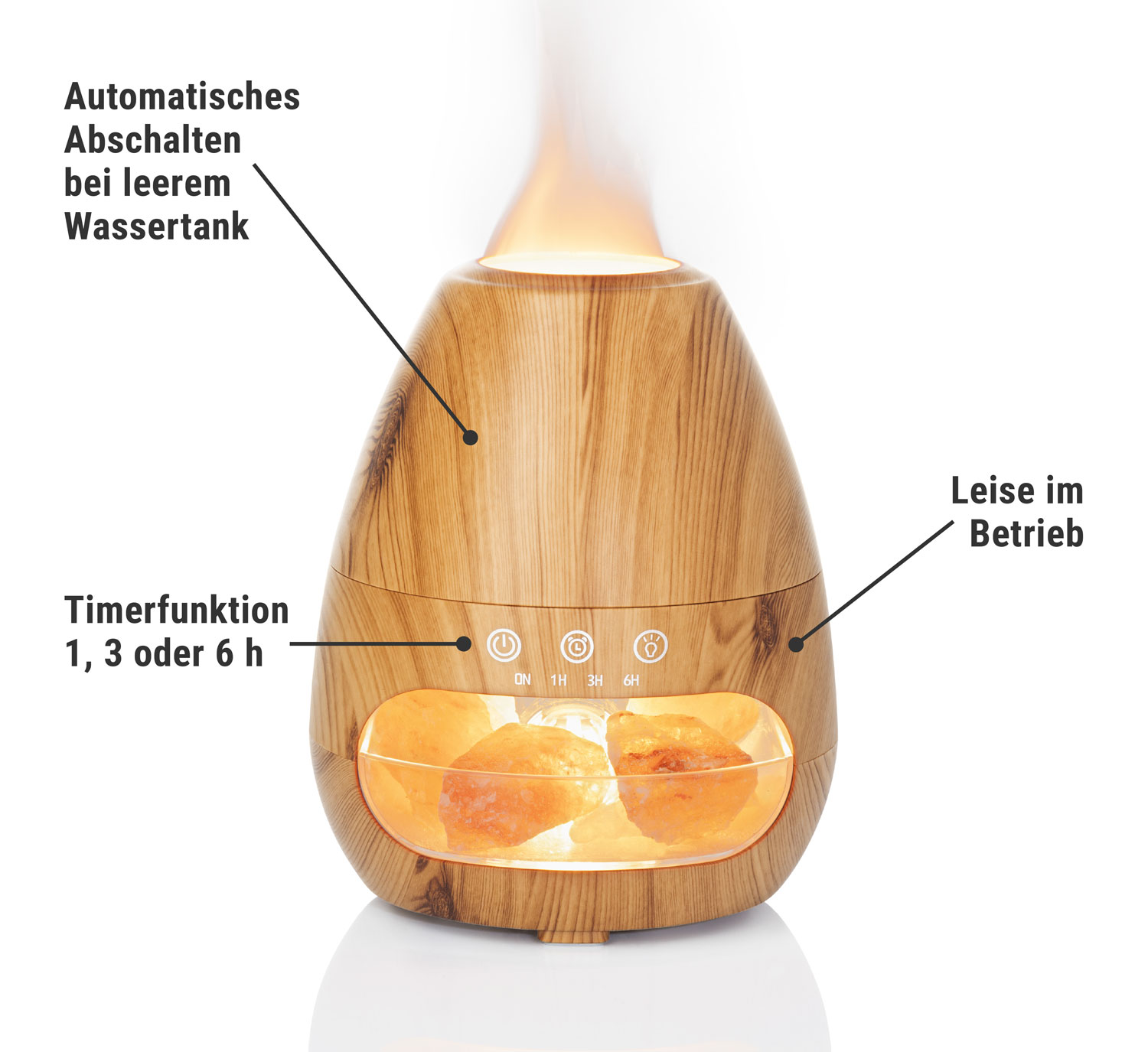 3-in-1 Aroma-Diffuser und Luftbefeuchter mit Salzkristall-Licht - Wie neu02