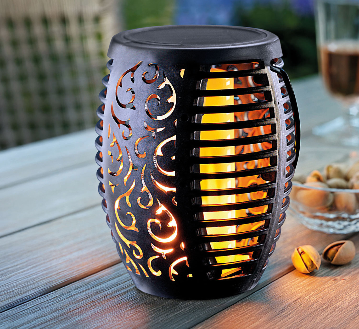 2er-Pack Solar-Gartenstecker Flame02