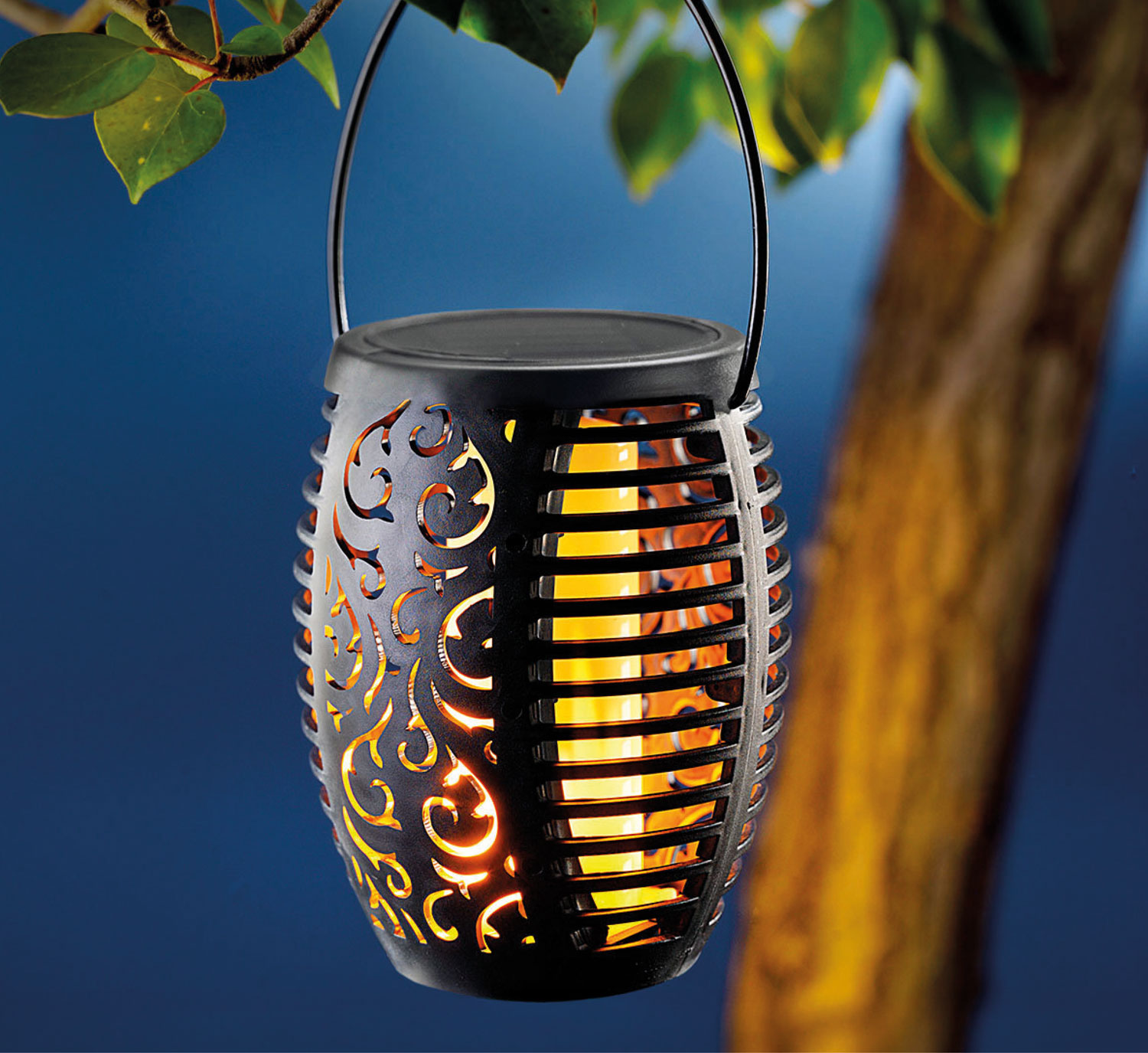 2er-Pack Solar-Gartenstecker Flame03