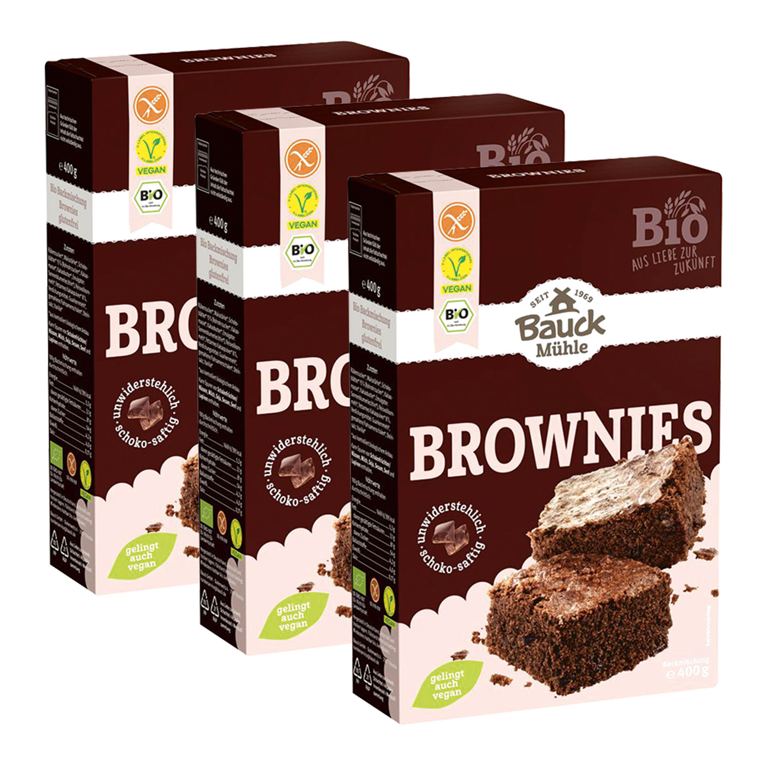 3er-Pack Bauck Mhle Brownies Bio