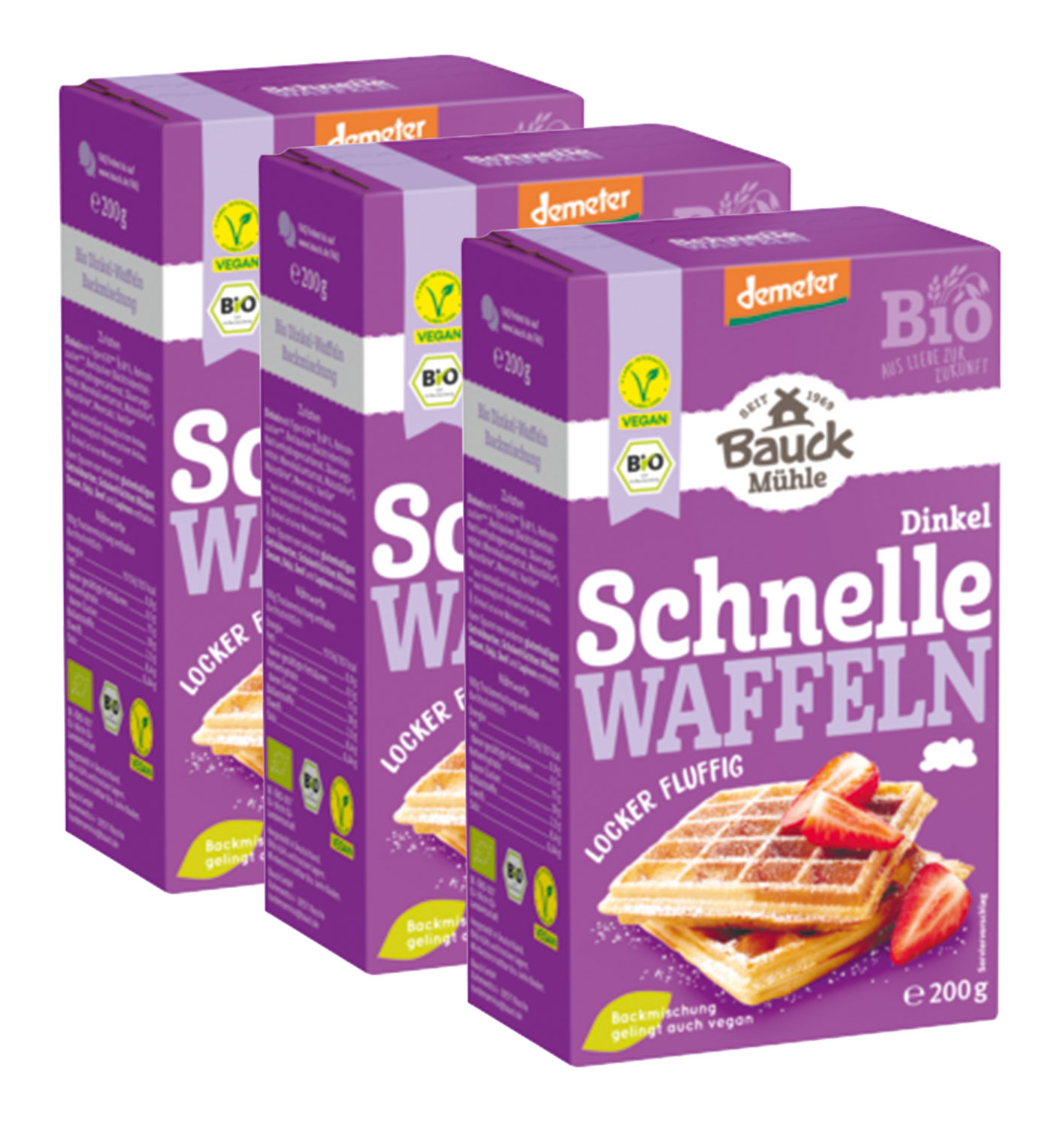  3er-Pack Bauck Mhle Dinkel-Waffeln Bio  