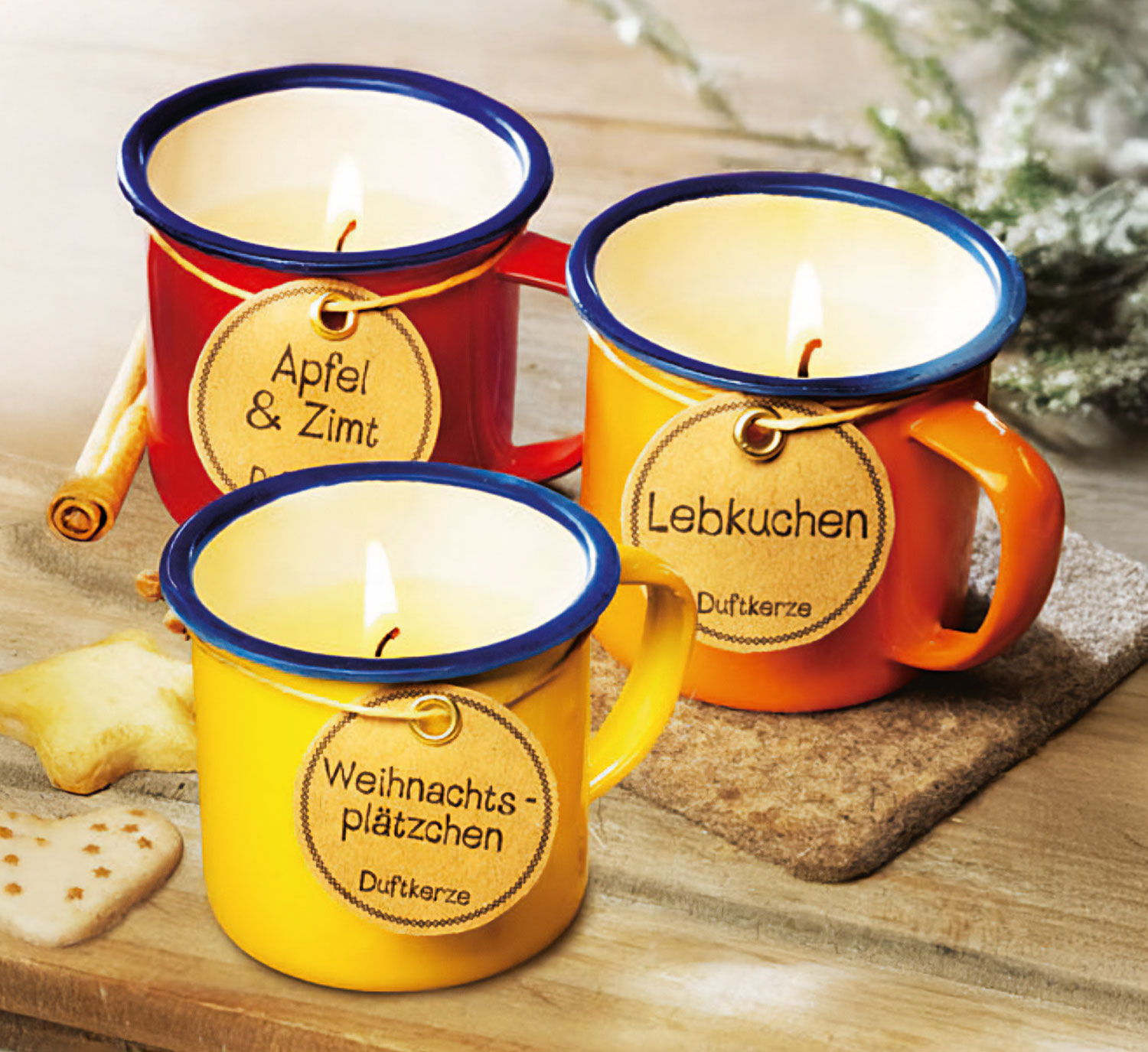 3er-Set Duftkerzen im Becher