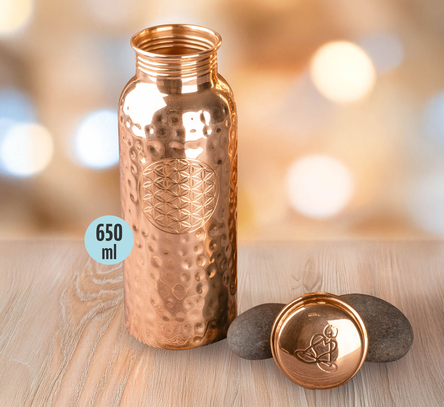 Kupferflasche Blume des Lebens