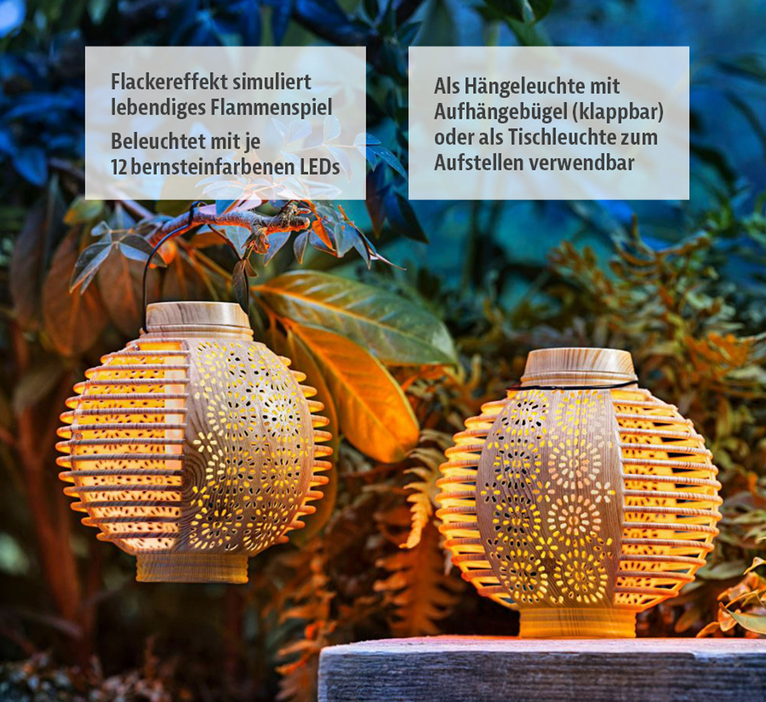 2er-Pack Solar-Laternen Flame02
