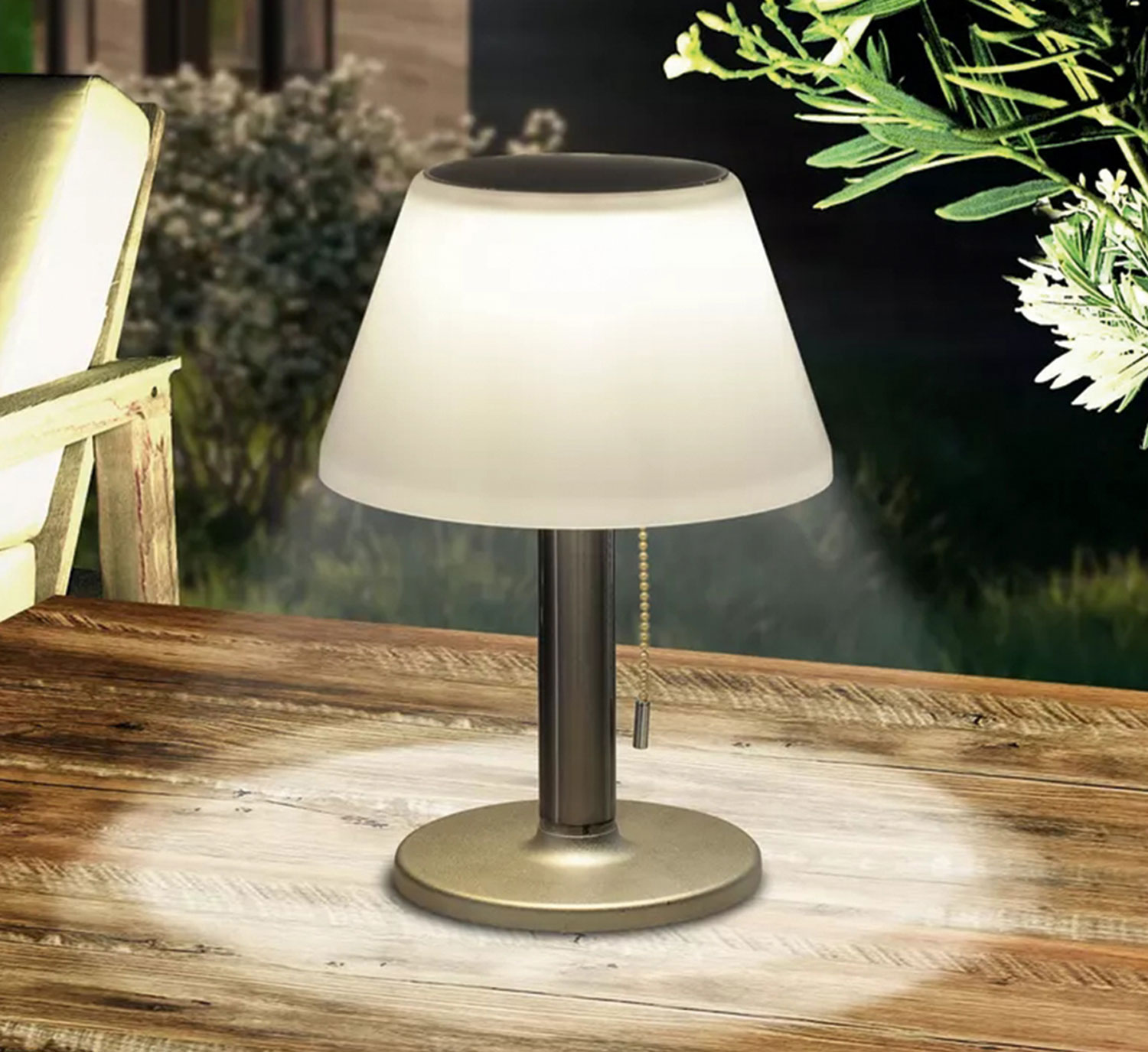 Solar LED-Tischleuchte Bianco