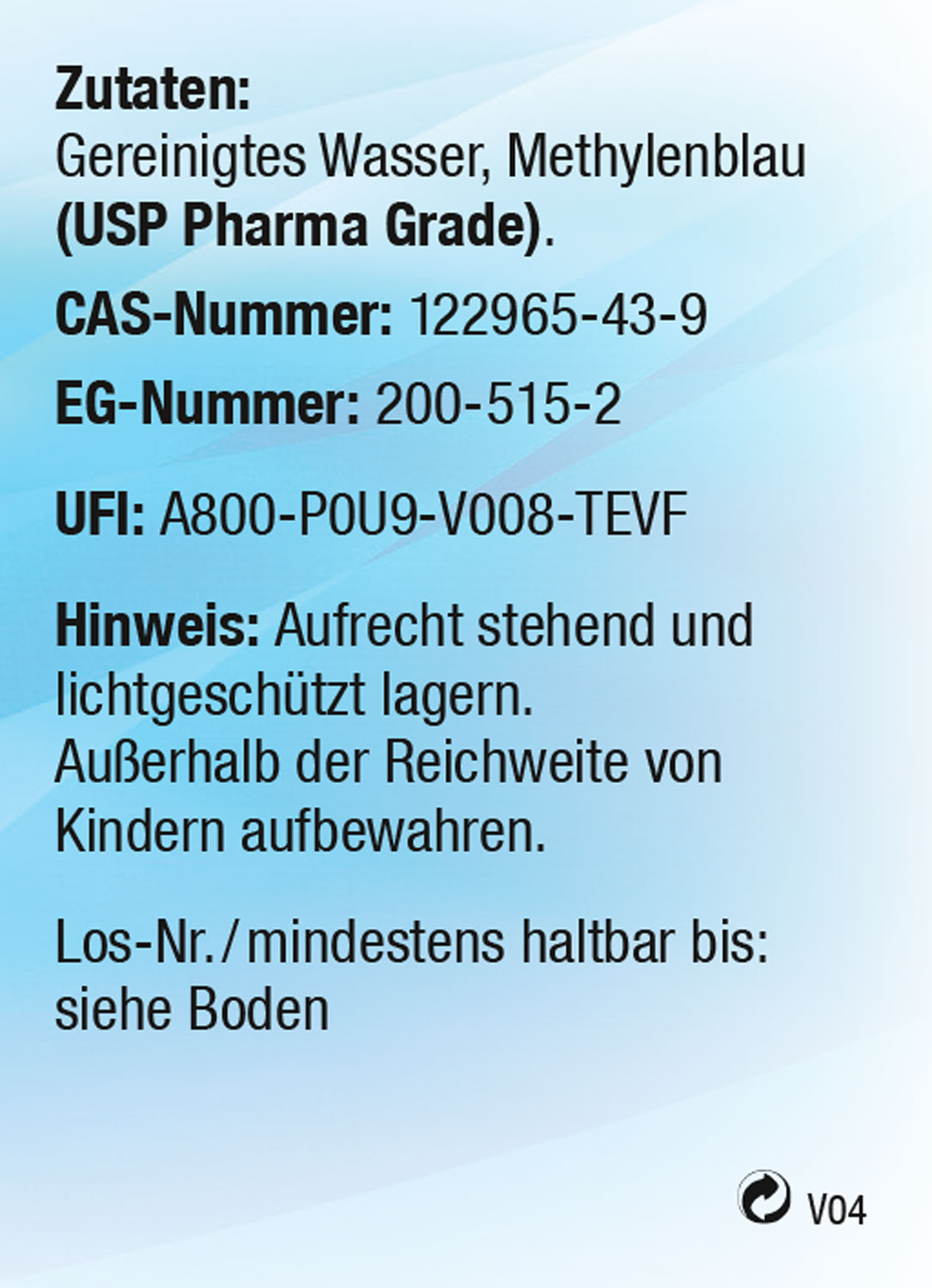 Methylenblau 1 % / mindestens 99,8 % rein (USP Pharma Grade)/ frei von Schwermetallen04