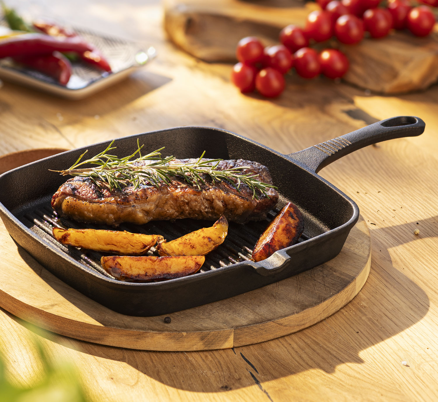 Gusseiserne Grillpfanne