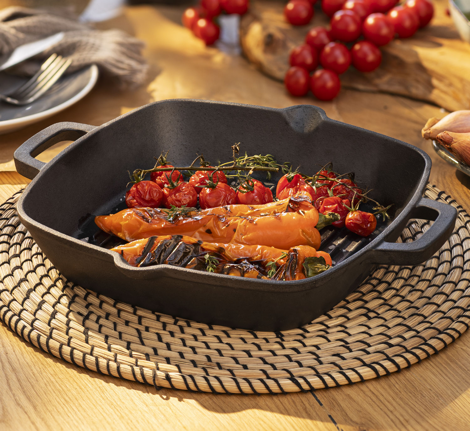 Gusseiserne Grillpfanne