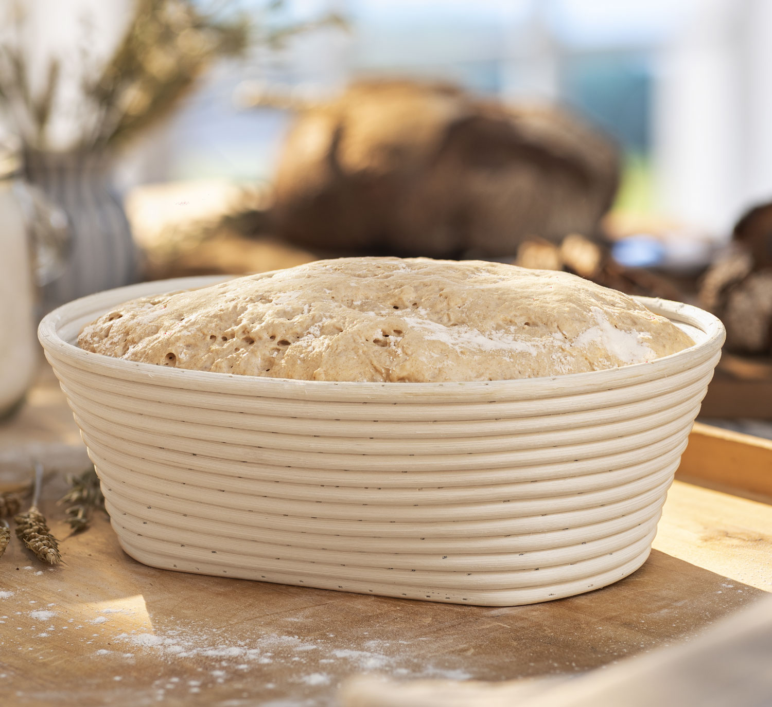 Grkorb mit Leineneinsatz