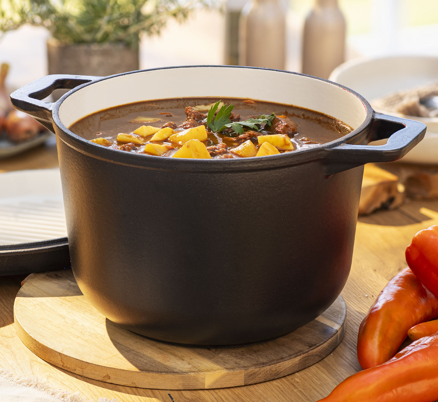 3 in 1 Gusseiserner Kesseltopf inkl. Dreibein-Stnder01