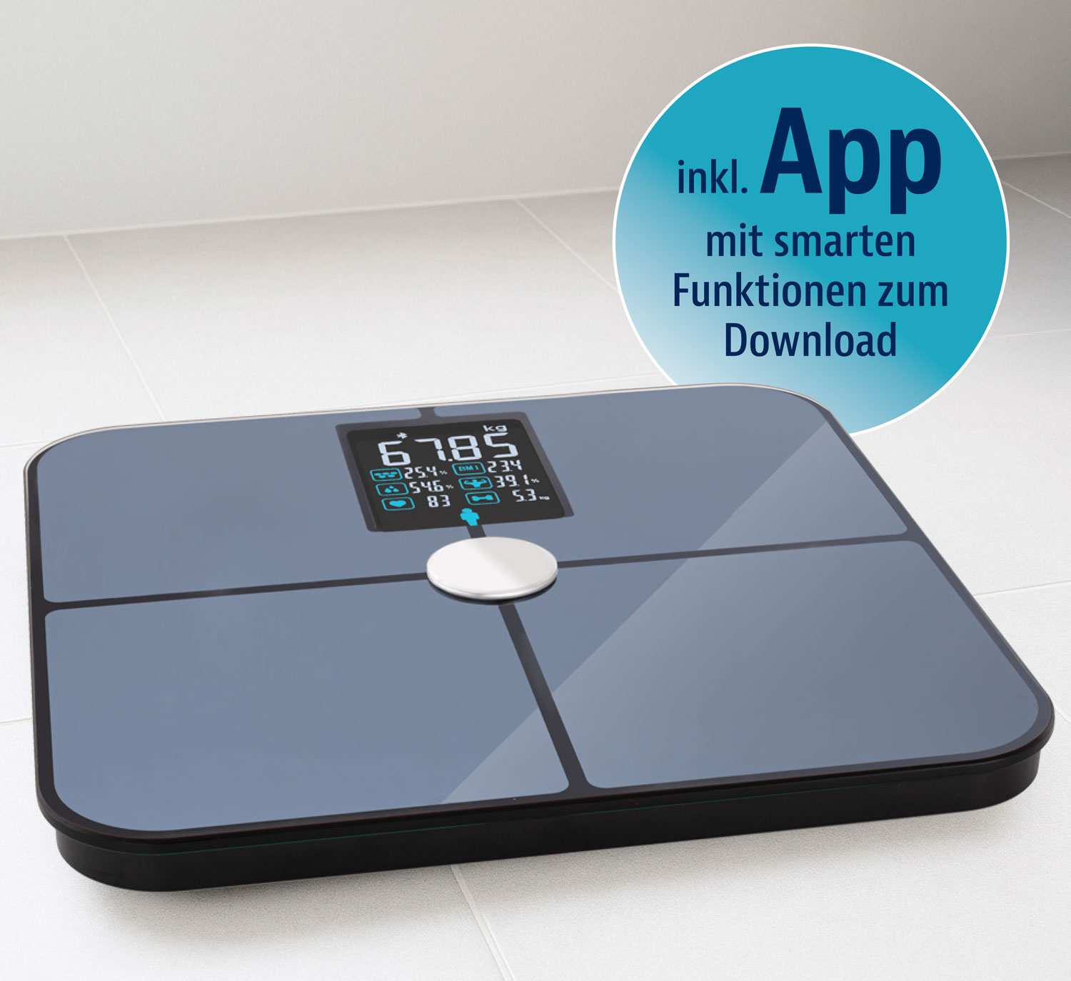 Digitale Personenwaage mit Krperfettanalyse