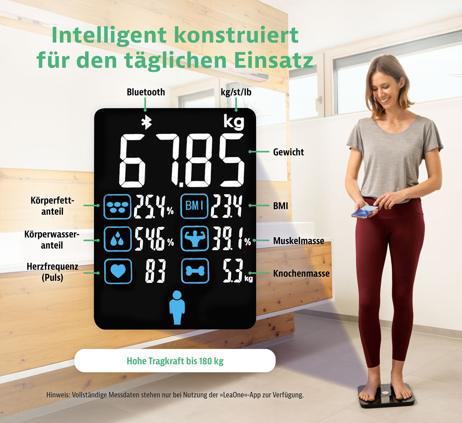Digitale Personenwaage mit Krperfettanalyse01
