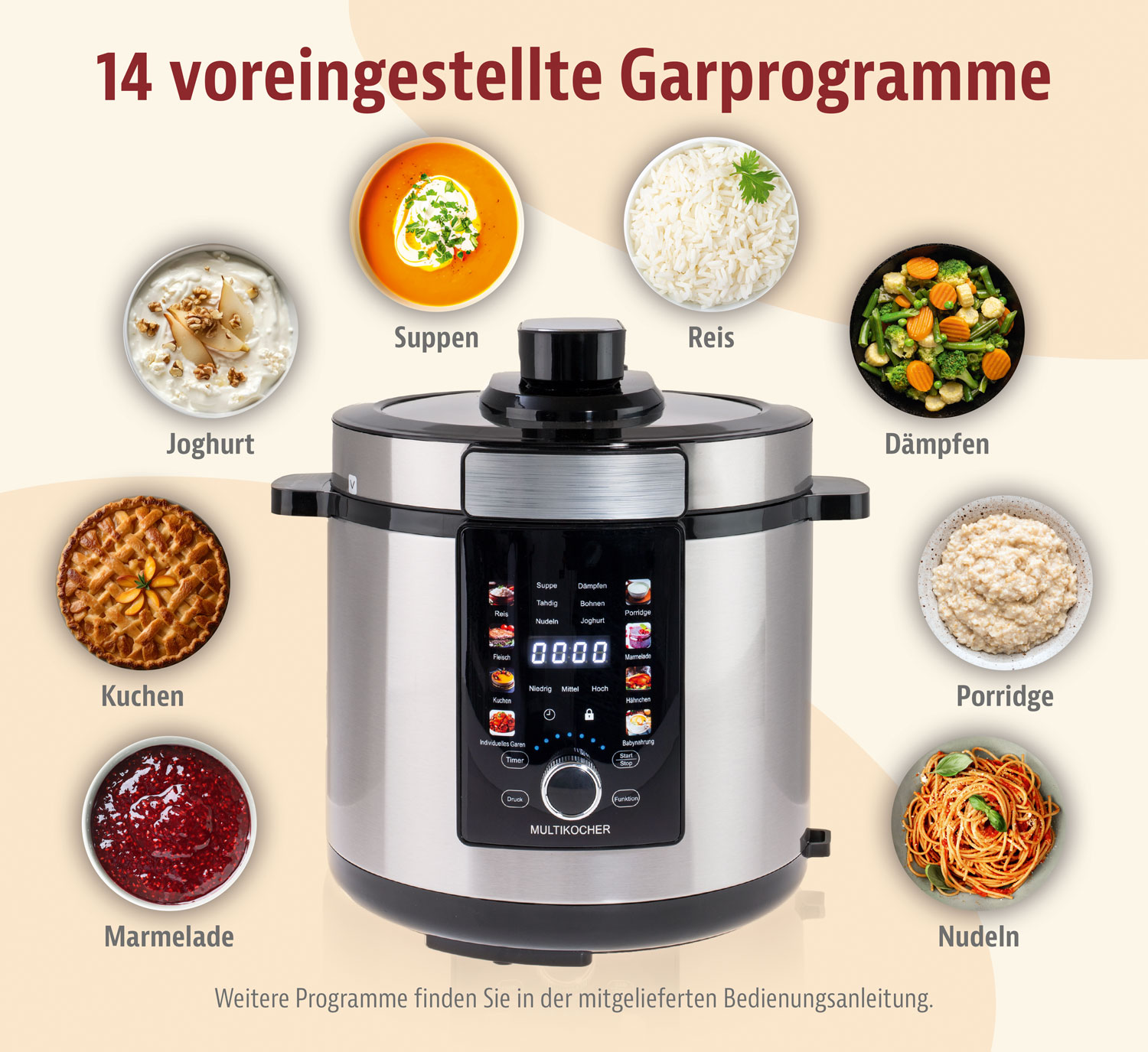 14-in-1 Multikocher - Elektrischer Schnellkochtopf und Slow Cooker01