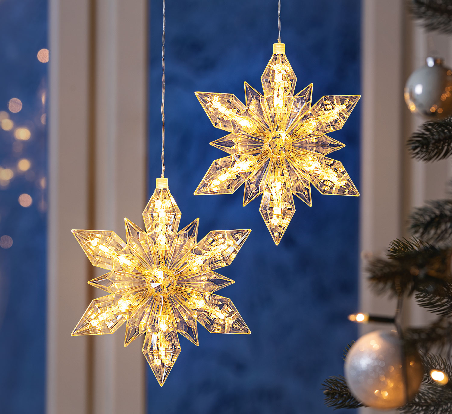 2er-Pack LED-Stern Kristall