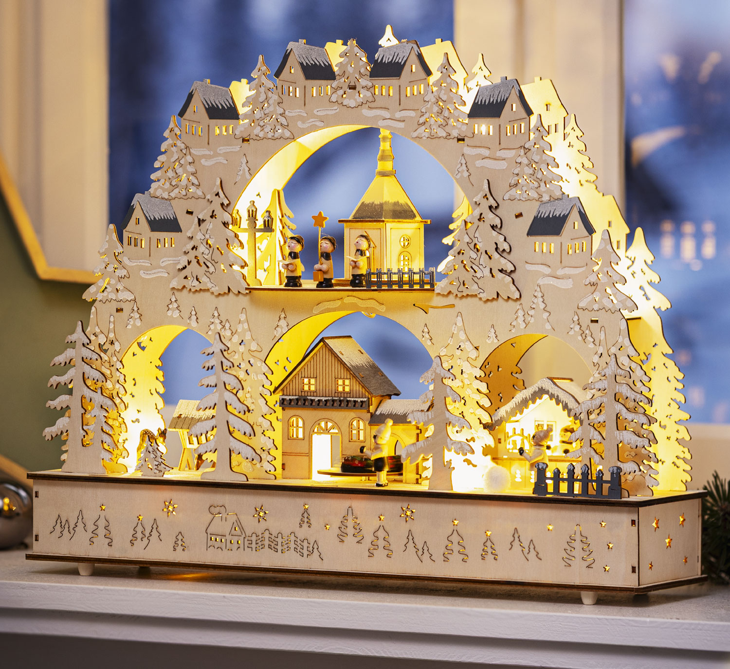 LED-Schwibbogen mit Spieluhr