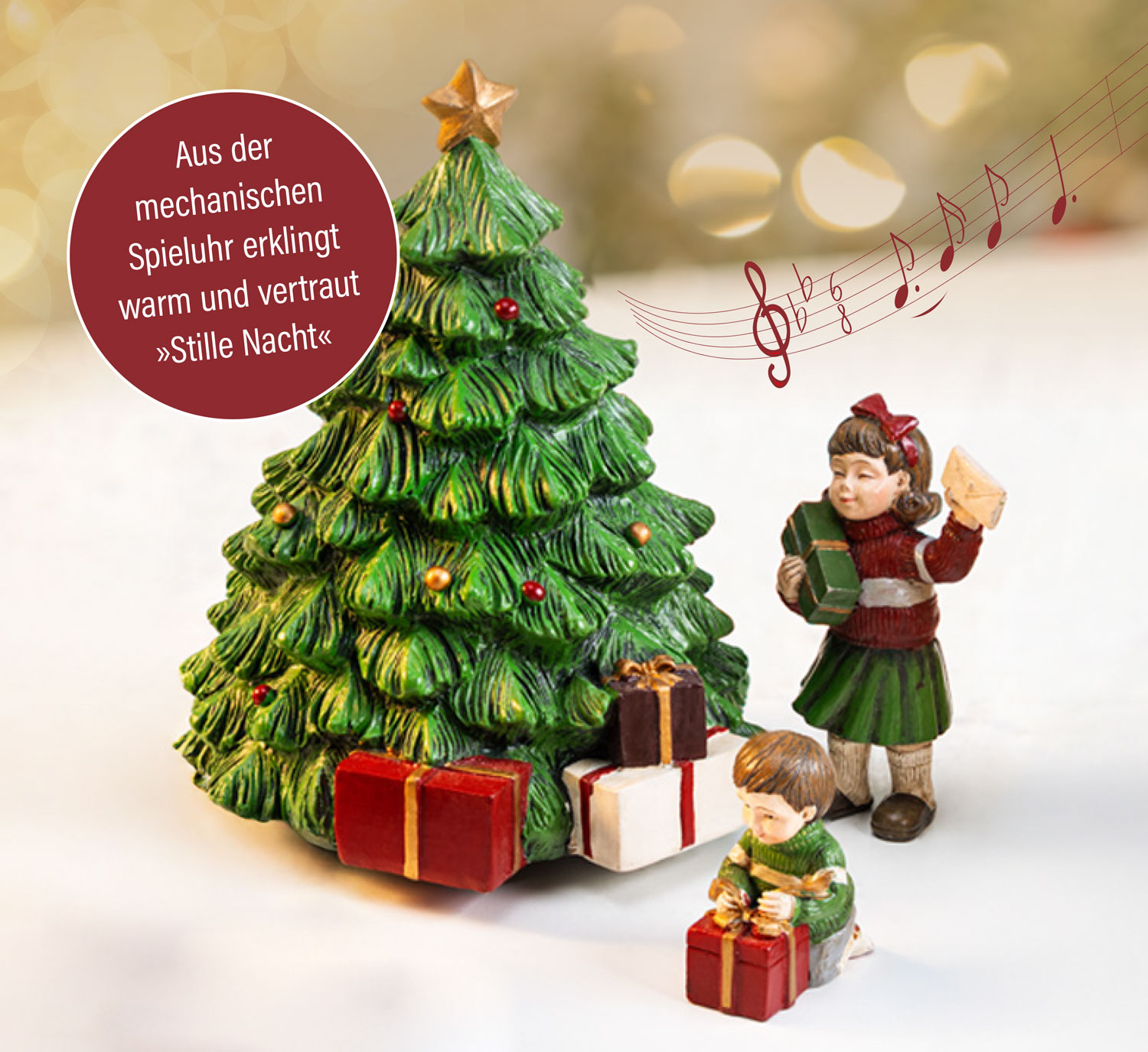 Dekofiguren Weihnachtsabend mit Spieluhr01