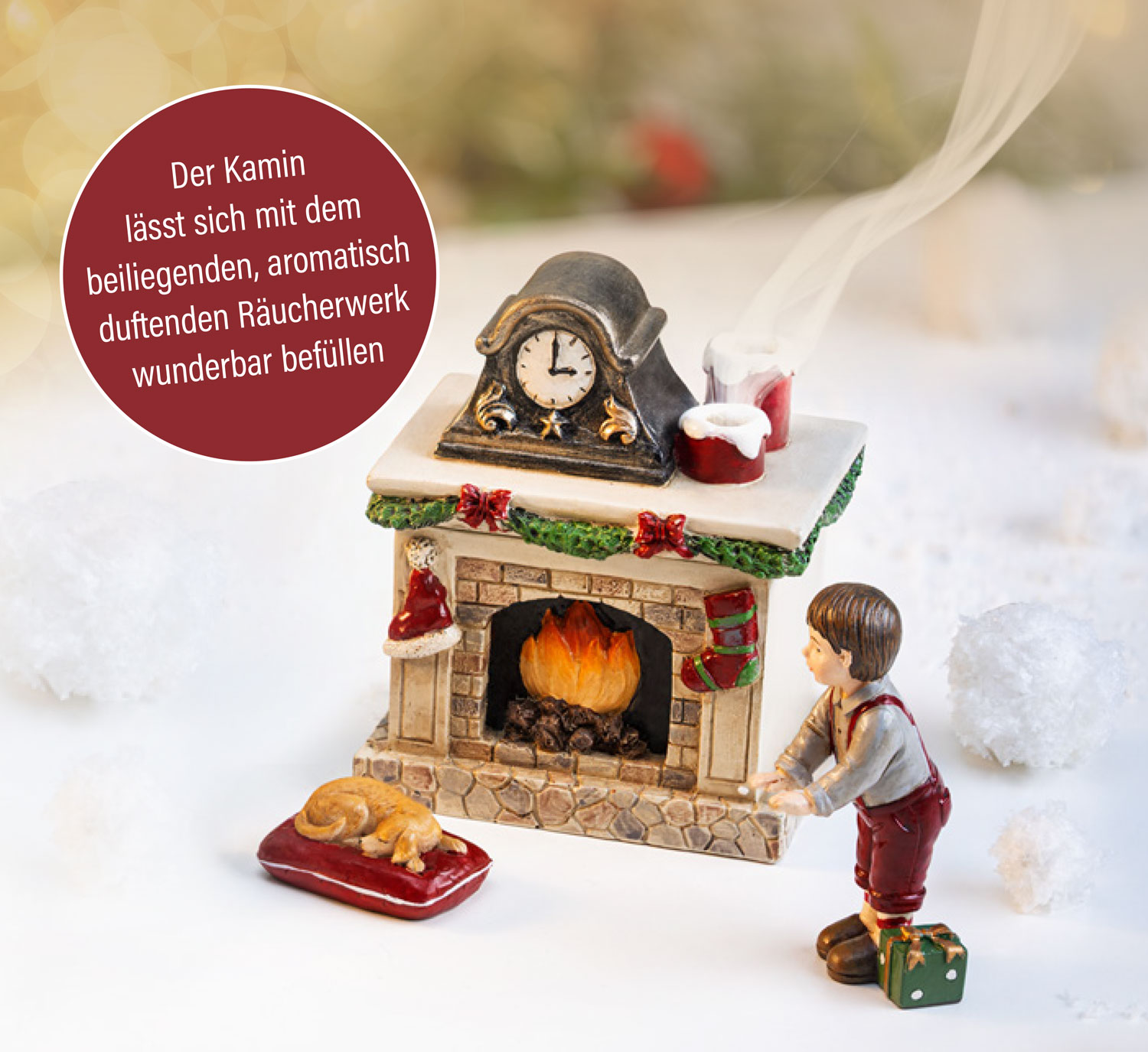 Dekofiguren Weihnachtsabend mit Spieluhr02