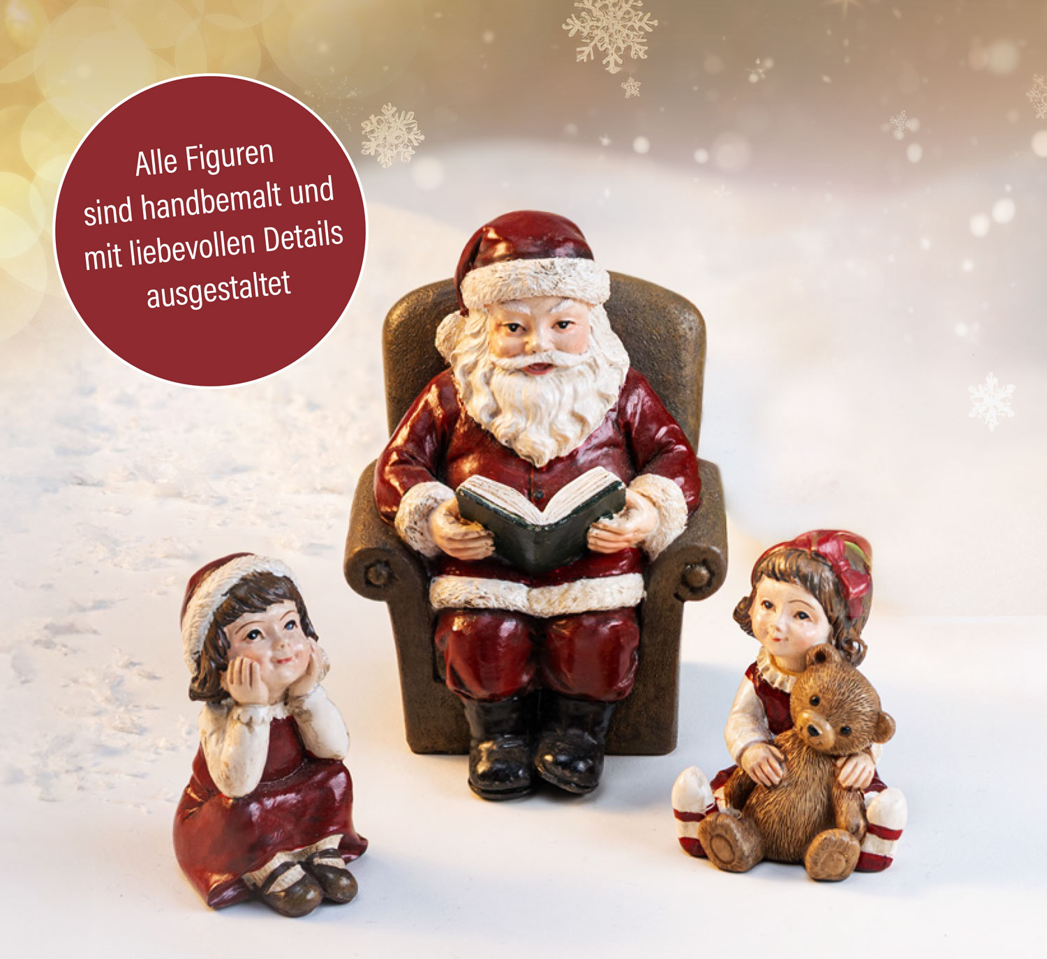 Dekofiguren Weihnachtsabend mit Spieluhr03