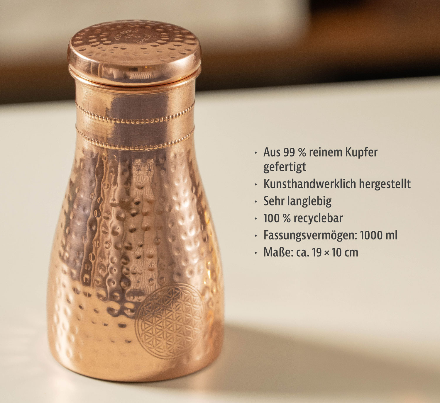 Kupferkanne Blume des Lebens01