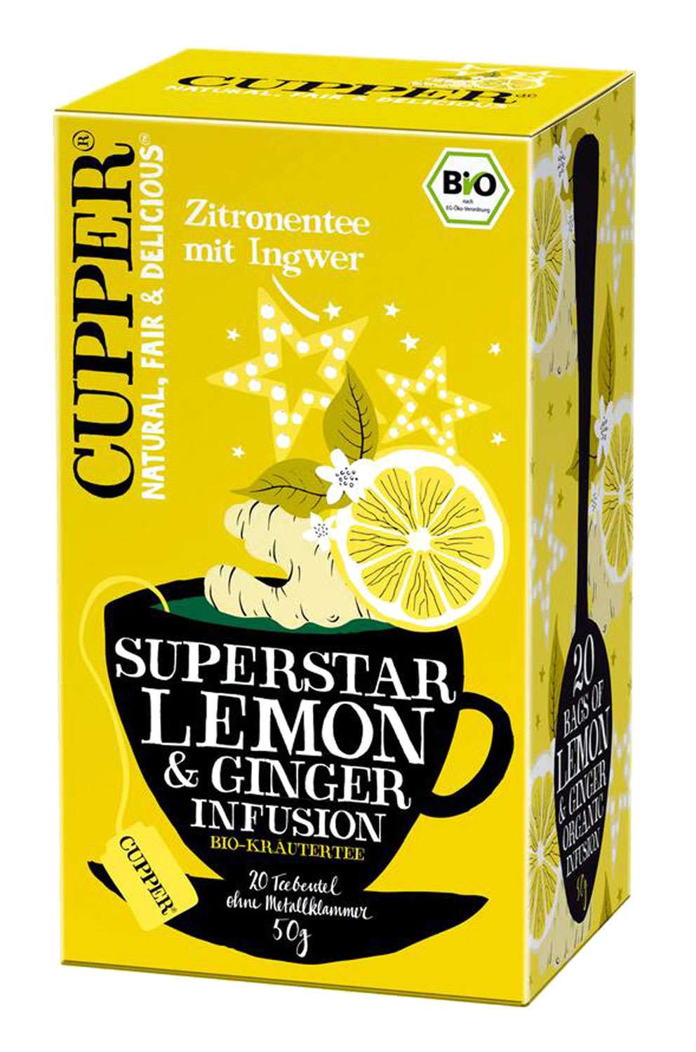 Cupper Krutertee Zitrone & Ingwer Bio